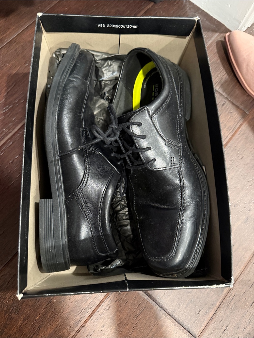 Bostonian Black Leather Lace-Up Oxfords